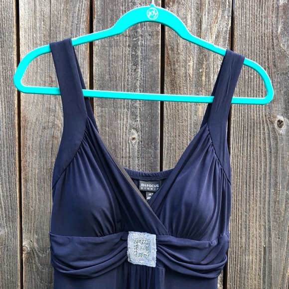 Enfocus Studio navy blue maxi dress size 14 - Picture 5 of 13